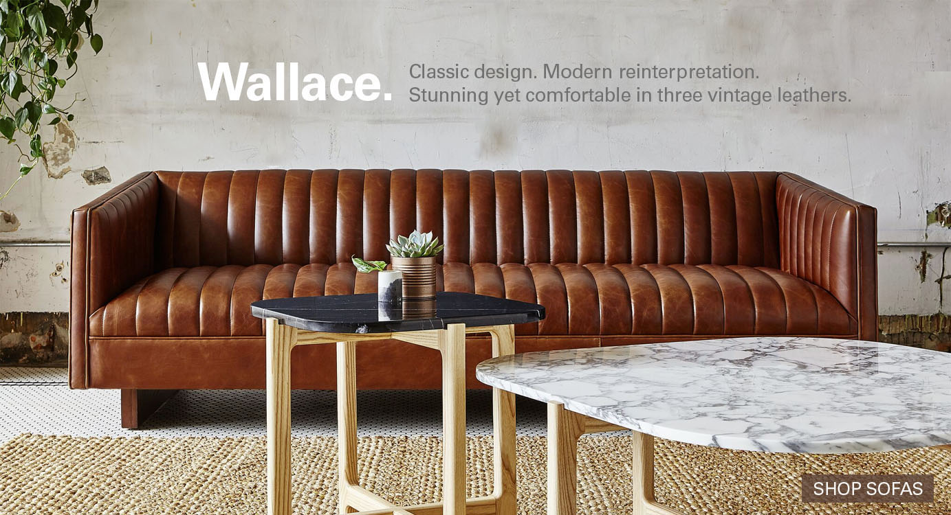 Gus Modern Wallace Sofa - Classic design. Modern reinterpretation. Stunning yet comfortable in three vintage leathers.