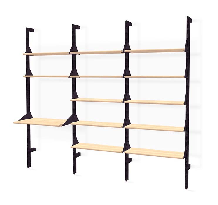 Gus Modern Branch 3 Shelving Unit With Desk, Desk And Shelving Unit